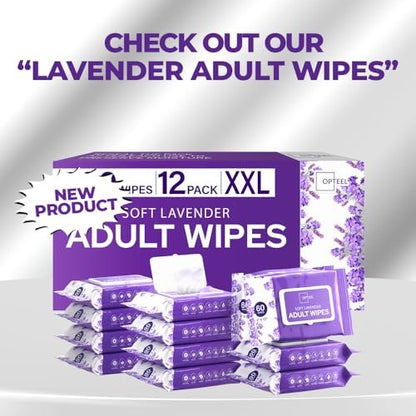 OPTEEL Adult Wipes For Elderly - 8"x13" – Soft and Gentle: The non-woven fiber material is soft on sensitive skin, – Image 2