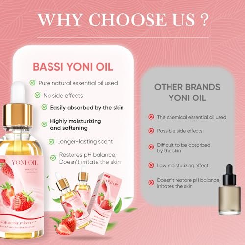 2 Packs Yoni Oil for Women - Strawberry Fresh Feminine Care Oil - All Natural Vaginal Oil Essential Oils, Reduces Odor, Restores pH Balance and Wetness, 1 fl oz/pc - görsel 2