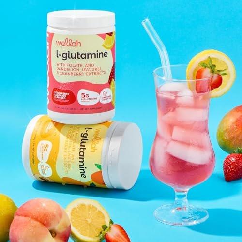 Wellah L-Glutamine Peach Mango (50 Servings) - 5g L-Glutamine Per Serving, Sweetened with Stevia - görsel 7