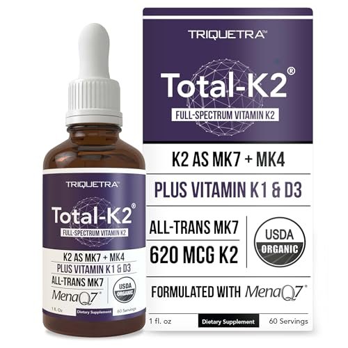 Total K2® | Vitamin K2 as MK7 & MK4 | Plus K1 & Vitamin D3 Cofactor - 620 mcg K2 per Serving - All-Trans MK7 from MenaQ7® - Full-Spectrum Vitamin K - Vegan, Organic Certified (Liquid 1 oz) - görsel 2