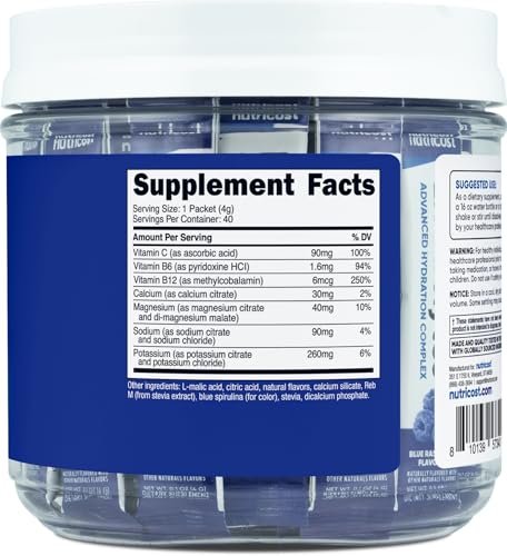 Nutricost Electrolytes Complex, Blue – Advanced Electrolyte Blend: Provides sodium, potassium, magnesium, and – Image 1