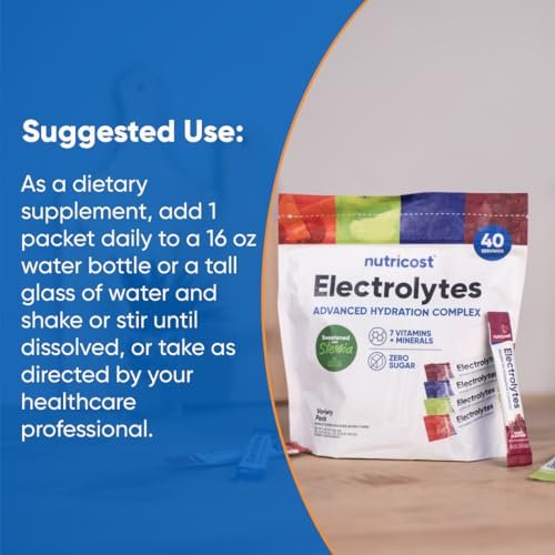 Nutricost Electrolytes Complex, Variety Pack – 40 Convenient Stickpacks: Perfect for travel, gym, office, or – Image 11