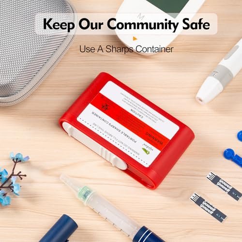 1 Pack Portable Sharps Container for Travel and Home, FSA/HSA Eligible, Pocket Travel Sharps Disposal Container, for Diabetic Needles and Test Strips Compact Size for Traveling and Daily Personal Use - görsel 16