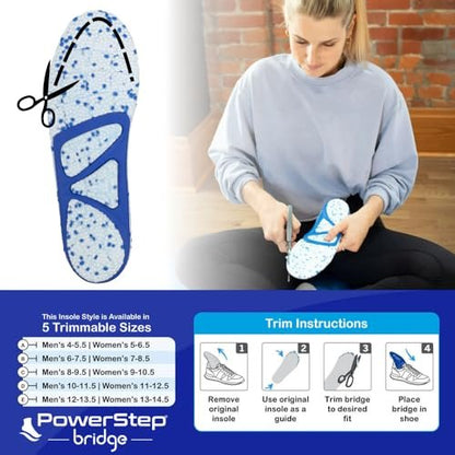 PowerStep Bridge Flexible Arch Insoles with – Unisex Design: Available in a size that fits men 10-11.5 and women – Image 9