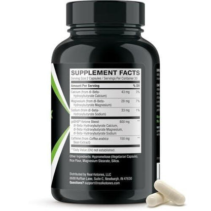 Keto BHB Exogenous Ketones Supplement - BHB Science Keto Diet Pills with Patented goBHB and Caffeine for Natural Energy Focus Body Sculpting & Ketosis Support - Vegetarian & Non-GMO (1 Month Supply)