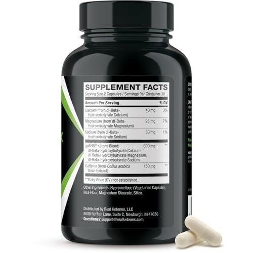 Keto BHB Exogenous Ketones Supplement - BHB Science Keto Diet Pills with Patented goBHB and Caffeine for Natural Energy Focus Body Sculpting & Ketosis Support - Vegetarian & Non-GMO (1 Month Supply) - görsel 12
