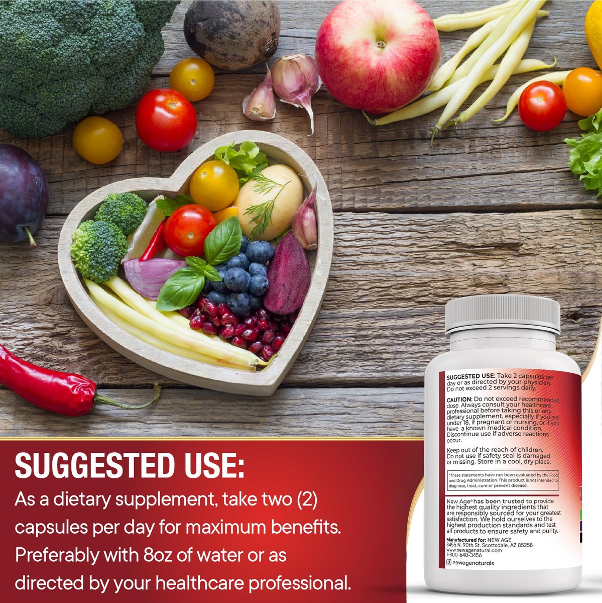 NEW AGE COQ10 200mg Red Yeast Rice, Omega 3, Magnesium Complex, Zinc Vitamin K2 D3 - Heart Health Support Vitamins for Women and Men with Vitamin B3, Coenzyme Q10-60 Count - görsel 12