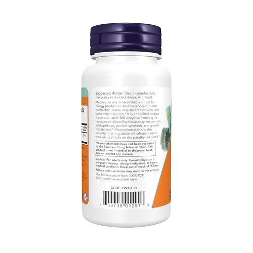 Now Supplements, Magnesium Citrate, Enzyme Function*, Nervous System Support*, 60 Veg Capsules - görsel 3