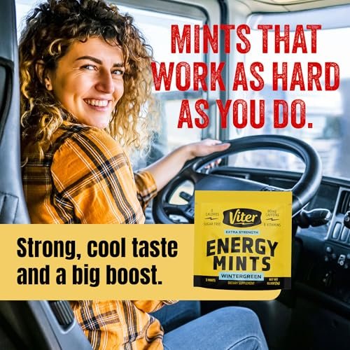 Viter Energy Caffeine Mints 80mg Extra Strength - 90 Pieces Caffeinated with B Vitamins. Sugar Free Vegan Breath Mint. Energize Nootropic Focus Booster for Fast Alertness (Wintergreen Flavor, 30 Pack) - görsel 12