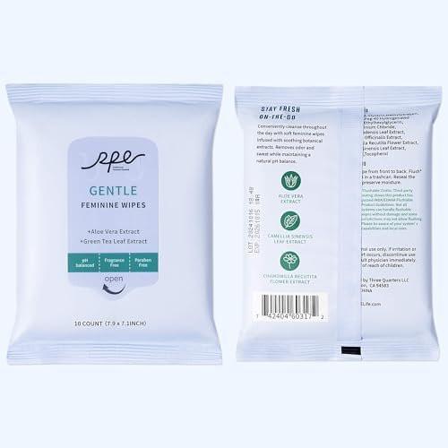 Large Feminine Wipes for Women, pH Balanced Soft Gentle Soothing Unscented Flushable Personal Hygiene Wipes for Intimate Period Care Portable to Go Sensitive Sanitary Wipes Travel (10ct, Pack of 4) - görsel 12