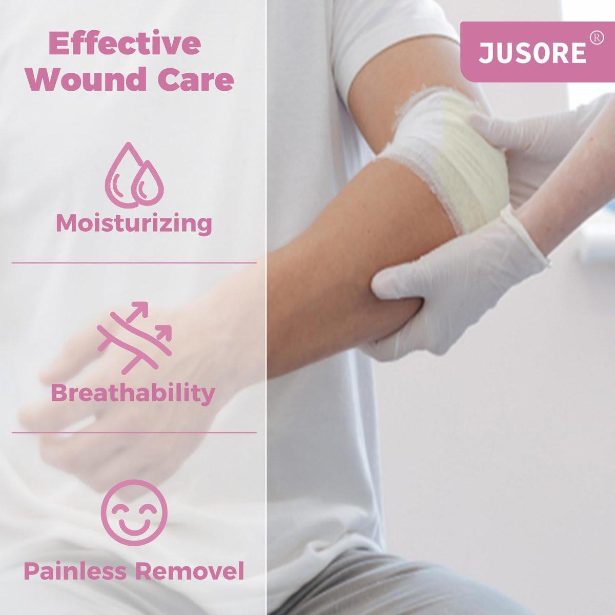 JUSORE Xeroform Petrolatum Dressing 4"x4" - FSA-HSA, Non Stick Gauze Pads, Medical Soft Fine Mesh Gauze Patch for Wound Care, Burns, Lacerations, Skin Grafts & Surgical Incisions, 25 Individual Pack - görsel 2