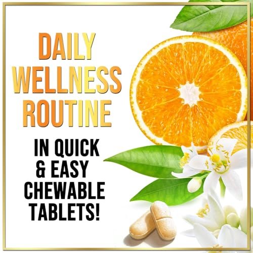 Vitamin C 1000mg Per Serving - Extra Strength with Rose Hips Bioflavonoids - Sugar Free Vitamin C Chewable Pills, Vit C Supplement for Immune Support & Antioxidant, USA Bottled - 60 Chewable Tablets - görsel 14