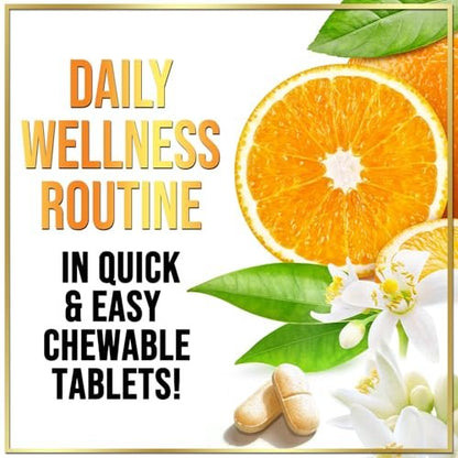 Vitamin C 1000mg Per Serving - Extra Strength with Rose Hips Bioflavonoids - Sugar Free Vitamin C Chewable Pills, Vit C Supplement for Immune Support & Antioxidant, USA Bottled - 60 Chewable Tablets