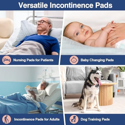 MKISS Extra Large Bed Pads 40" x 36" (30 Count), Disposable Super Absorbent Heavy Duty Incontinence Underpads, Thicken Chucks Pads for Adults, Children, Elderly and Pets - görsel 6