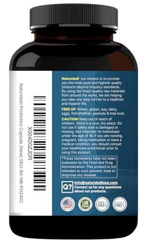 NatureBell Probiotic 200 Billion CFU – 40 Strains Per Serving | 240 Veggie Capsules with Prebiotics and Probiotics – Full Spectrum Complex with Enzymes – Daily Probiotics for Women & Men - görsel 2