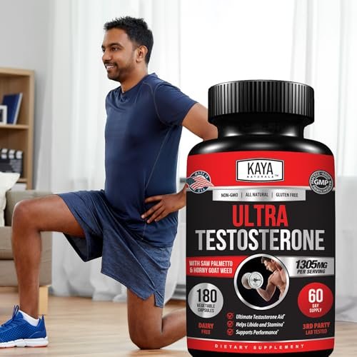 Kaya Naturals UltraTest - Men's T Booster with Tongkat Ali, Horny Goat Weed, Tribulus - Natural Workout Supplement for Energy, Stamina, and Strength Booster - 180 Count - görsel 13