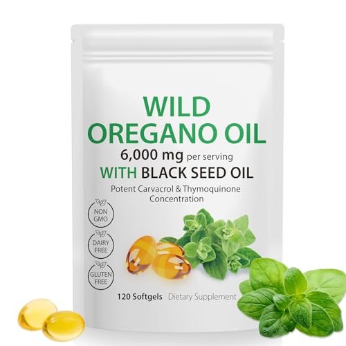 Tooffi Oil of Oregano Softgels, Oregano Oil Capsules Organic, 2-in-1 6000mg Oil of Oregano with Black Seed Oil 200mg, Oregano Oil with Black Seed Oil Softgels, 120 Softgel Capsules - görsel 12