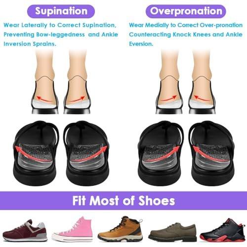 Svowin 3 Layers Adjustable Supination Overpronation Insoles, Anti-Slip Medial Lateral Heel Wedge Insoles for Foot Alignment, Knee Pain, Bow Legs, Osteoarthritis (Clear, L: W 8-12/ M 7.5-14) - görsel 12