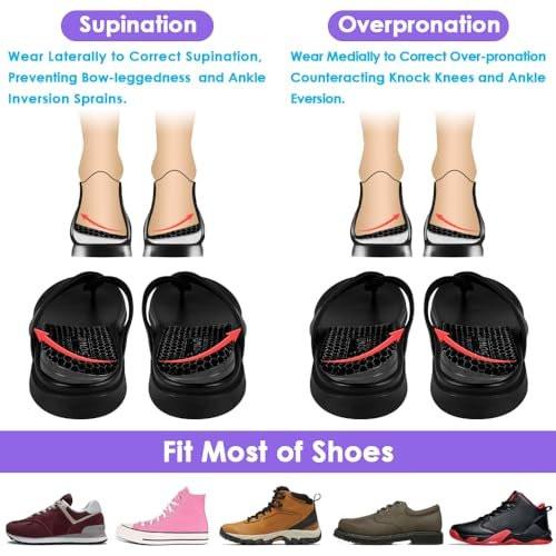Svowin 3 Layers Adjustable Supination Overpronation Insoles, Anti-Slip Medial Lateral Heel Wedge Insoles for Foot Alignment, Knee Pain, Bow Legs, Osteoarthritis (Clear, L: W 8-12/ M 7.5-14) - görsel 3