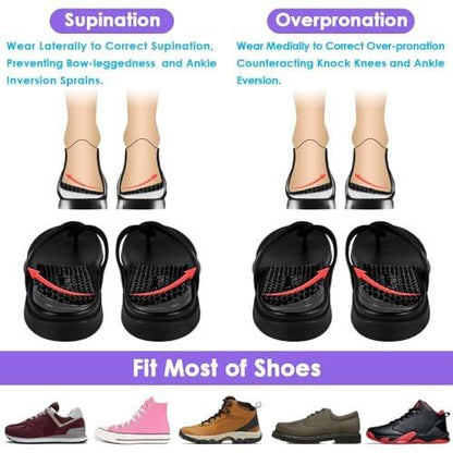 Svowin 3 Layers Adjustable Supination Overpronation Insoles, Anti-Slip Medial Lateral Heel Wedge Insoles for Foot Alignment, Knee Pain, Bow Legs, Osteoarthritis (Clear, L: W 8-12/ M 7.5-14)