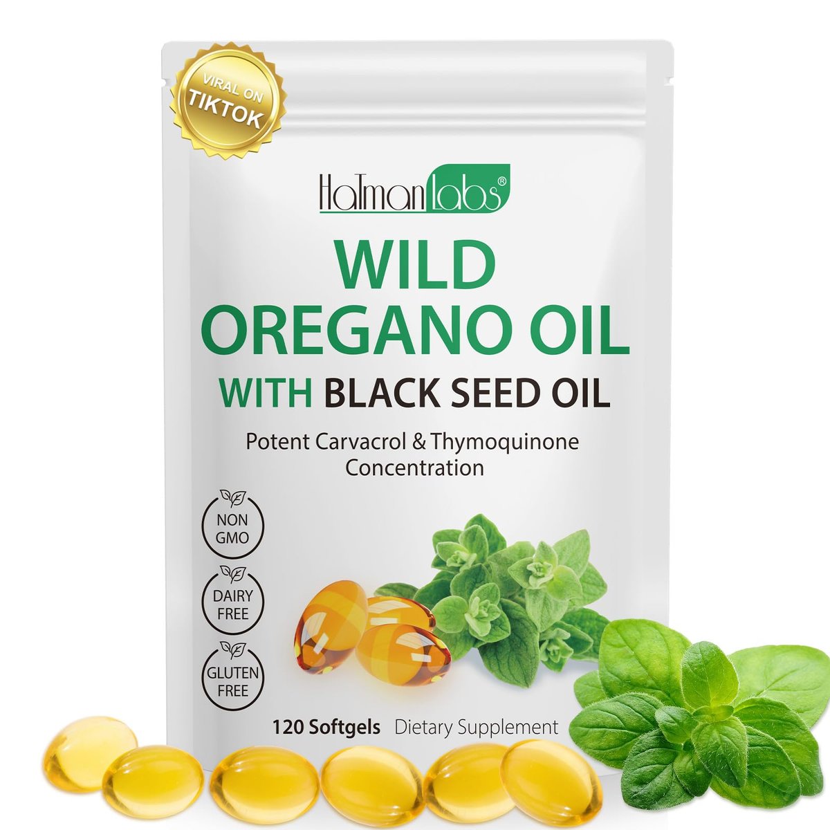 MXCZBSM Oregano Oil Capsules, 2 in 1 Oil of Oregano with Black Seed Oil, Oregano Oil Supplement Capsules, Organic Oil of Oregano Extract, Non-GMO, Gluten Free - görsel 1