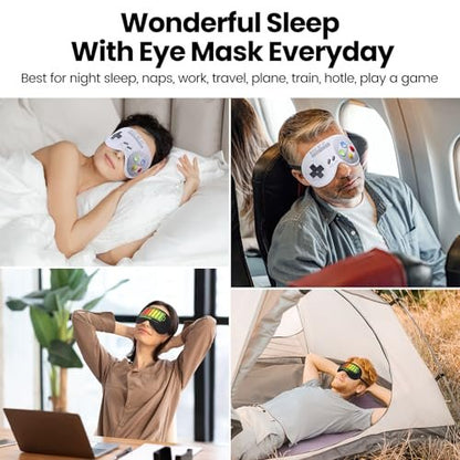 2 Pcs Sleep Eye Mask, Guys Blackout Sleeping Mask for Kids Adult Children's Travel Eye Mask Eye Cover Blindfold for Game