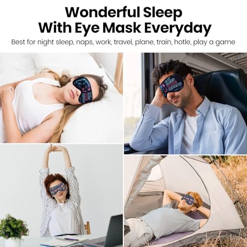 2 Pcs Boys Sleep Eye Mask, Guys Blackout Sleeping Silk Mask for Kids Adult Children's Travel Eye Cover Blindfold for Game - görsel 14