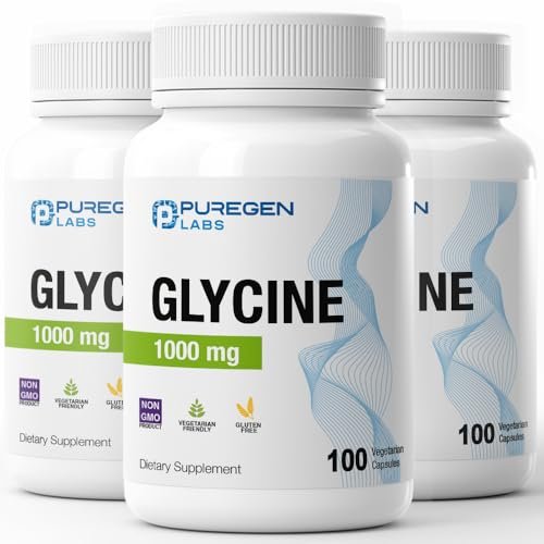 Puregen Labs Glycine 1000mg [High Potency] Total 300 Vegetarian Capsules, Promotes Healthy Rest | No Harmful Additives | Non-GMO, NO Gluten and Dairy - görsel 2