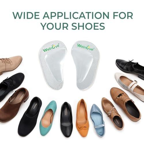 Arch Support Inserts Flat Feet - Welnove 8-Pair Gel Arch Support Insoles for Plantar Fasciitis, Foot Pain Fatigue Relief - Soft Heel Pads Adhesive Fit Most Shoes, Men Women, 0.47" Height - görsel 15