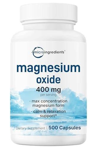 Magnesium Oxide 400mg, 500 Capsules | – Other Ingredients: Vegetable cellulose (capsule), rice flour – Image 9