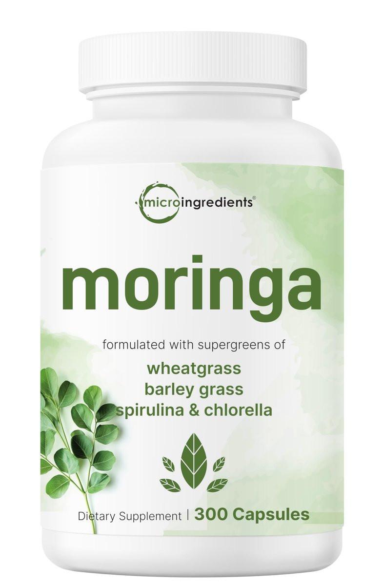 Micro Ingredients Moringa Oleifera | 300 Capsules with Supergreens Blend of Wheatgrass, Barley Grass, Spirulina, & Chlorella | Antioxidant Supplement, Energy, & Immune Support | Non-GMO - görsel 13