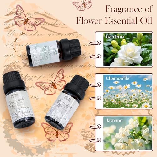Essential Oils for Diffuser for Home and Hotel, Lavender, Jasmine, Rose, Chamomile, Sakura and Gardenia, Spring Premium Pure Flower Fragrance Essential Oil Set for Gifts-6×10ML - görsel 6