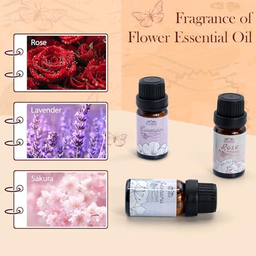 Essential Oils for Diffuser for Home and Hotel, Lavender, Jasmine, Rose, Chamomile, Sakura and Gardenia, Spring Premium Pure Flower Fragrance Essential Oil Set for Gifts-6×10ML - görsel 4
