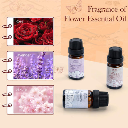 Essential Oils for Diffuser for Home and Hotel, Lavender, Jasmine, Rose, Chamomile, Sakura and Gardenia, Spring Premium Pure Flower Fragrance Essential Oil Set for Gifts-6×10ML