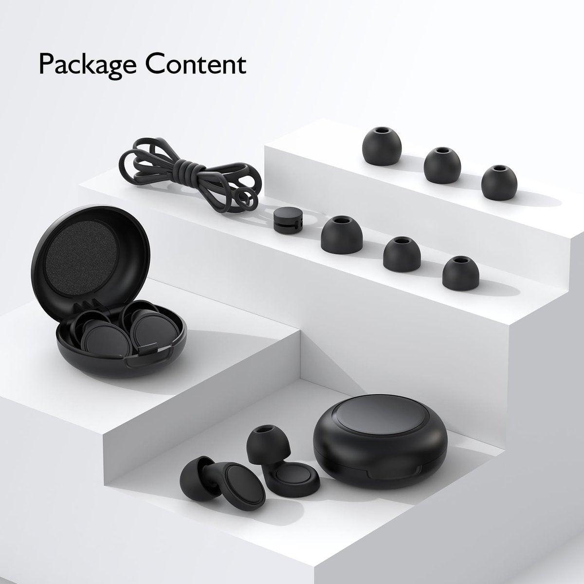 Jayine 2 Pairs Ear Plugs for Sleeping, Soft Full Silicone Ear Plugs for Noise Reduction 25dB, Reusable Hearing Protection Earplugs for Concert, Focus, Noise Sensitivity, 8 Ear Tips in S/M/L - Black - görsel 13