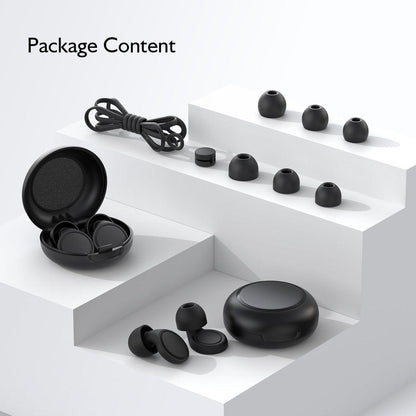 Jayine 2 Pairs Ear Plugs for Sleeping, Soft Full Silicone Ear Plugs for Noise Reduction 25dB, Reusable Hearing Protection Earplugs for Concert, Focus, Noise Sensitivity, 8 Ear Tips in S/M/L - Black
