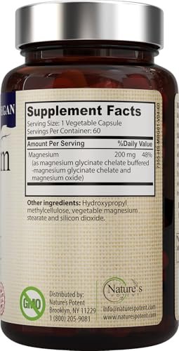 Nature’s Potent Magnesium Glycinate 200mg | – Suggested Use: Take 2 capsules daily with water. – Image 10