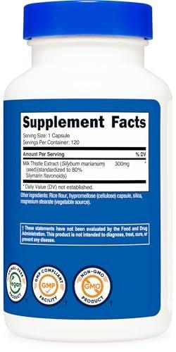 Nutricost Milk Thistle Capsules 300mg, 120 Capsules (80% Silymarin) - Gluten-Free & Non-GMO - görsel 2