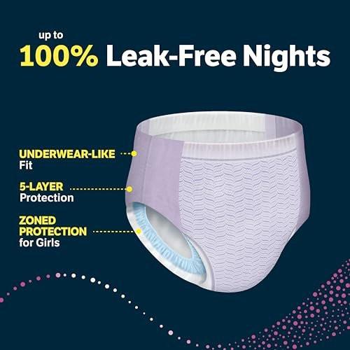 Goodnites Girls' Nighttime Underwear, Size XXL (120-165 lbs), 8 Ct - görsel 3