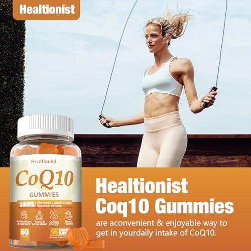 Healtionist 2 Pack 500MG Coq10 Gummies - 3X Better Absorption, Plus Omega-3, Magnesium, Vitamin B3 & Zinc - Coenzyme Q10 Supplements for Heart Health, Cellular Energy & Antioxidant, Vegan, 120 Counts - görsel 11