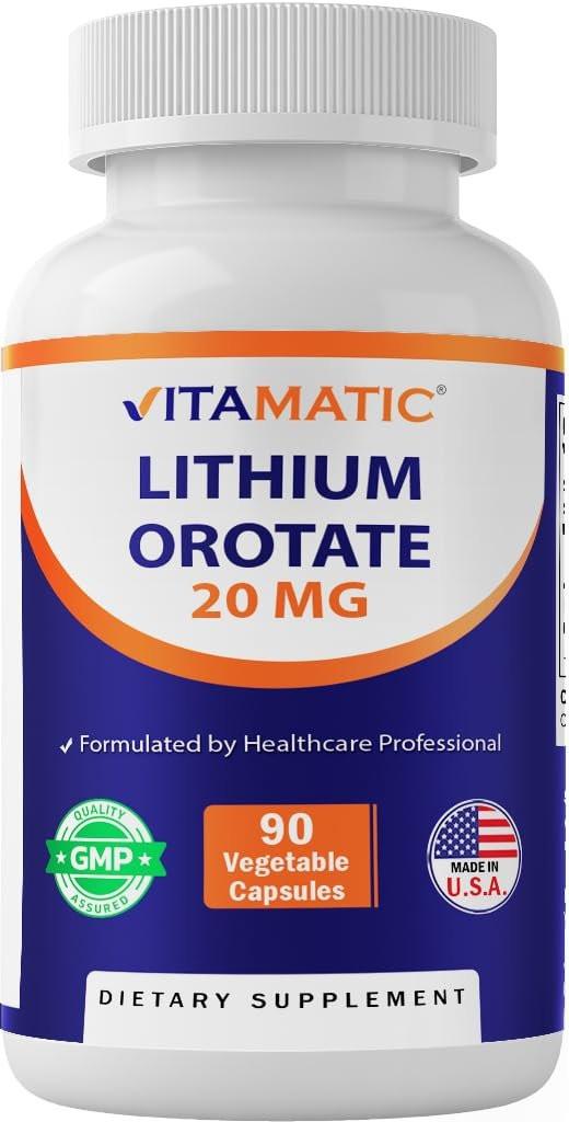 Vitamatic Lithium Orotate 20mg, 90 Capsules - Veggie Caps, Non-GMO, Gluten Free - görsel 13