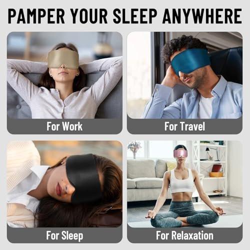 ATreebay 100% Mulberry Silk Sleep Mask, – Size: One size fits most (adjustable strap) – Image 9