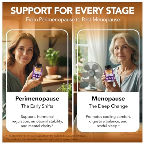 Complete Menopause Support Supplement for Women | Menopause Synbiotic with Black Cohosh, Dong Quai, Rhubarb Root | Helps Easing Hot Flashes, Night Sweats, Restful Sleep | 60 Capsules - görsel 11