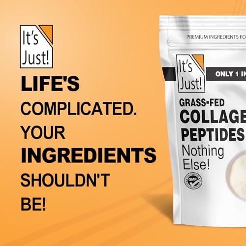 It's Just! Collagen Peptides (1.25lb) - Grass-Fed, Unflavored, Hydrolyzed Protein Powder, Type I & III, GLP-1 Friendly, Heavy Metal Tested - görsel 1