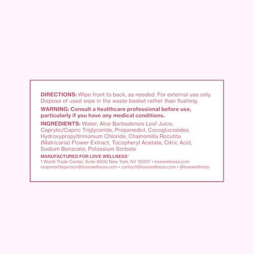 Love Wellness pH Balancing Wipes for Women | Feminine Hygiene for Cleansing with Aloe Vera | Fragrance-Free Intimate Health | Moisturizing, Soothing & Calming for Sensitive Skin | Travel Size | 2-Pack - görsel 12