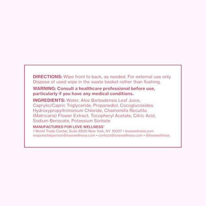 Love Wellness pH Balancing Wipes for Women | Feminine Hygiene for Cleansing with Aloe Vera | Fragrance-Free Intimate Health | Moisturizing, Soothing & Calming for Sensitive Skin | Travel Size | 2-Pack