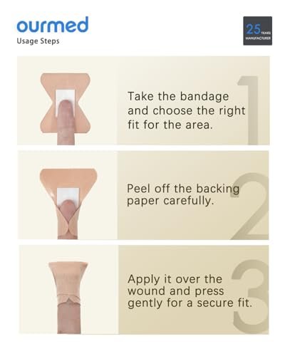 Ourmed Flexible Assorted Bandages Variety Pack 100 Pieces - Fingertip Bandages for First Aid, Cuts, Scrapes, Abrasions & Wound Care, Strong Hold for 24 Hours, Non-Latex - görsel 8