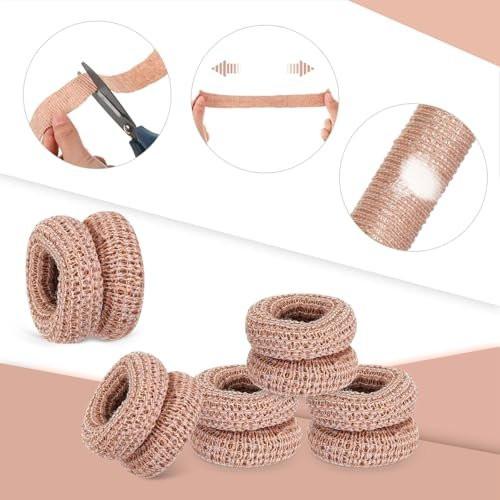 Nuanchu 40 Pcs Finger Bandage Finger Cots Protectors Tubular Breathable Bandage for Wound Care Cotton Fingertips Covers Disposable Cots for Thumb Sprains Gardening Fitness (Nude Color,12.6 Inch)
