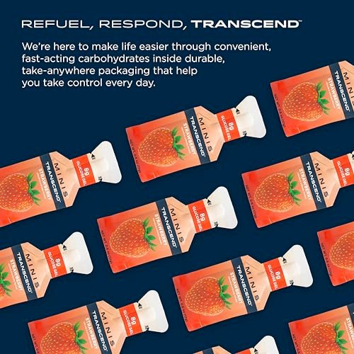 Transcend Foods Mini Strawberry Gel (0.6 oz, Pack of 12) – Fast-Acting Carb Gel, Travel Size, Caffeine Free, Gluten Free - görsel 2