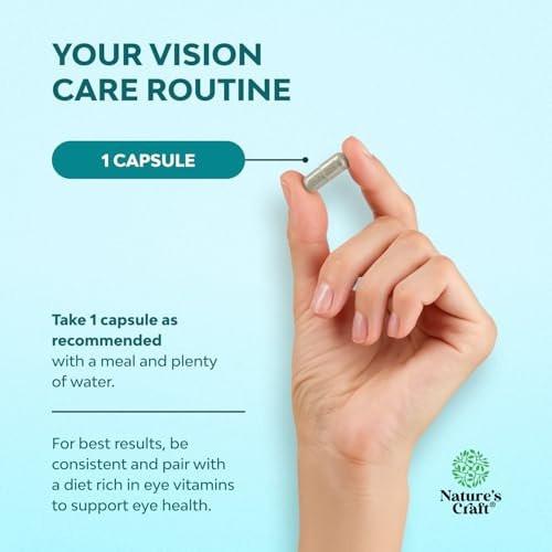 Natures Craft Eye Pressure Support with Bilberry Extract - Vegan Eye Health Supplement for Adults for Ocular Pressure Relief with Saffron Ginkgo Niacin and More Vitamins Vision Support - 30 Count - görsel 6
